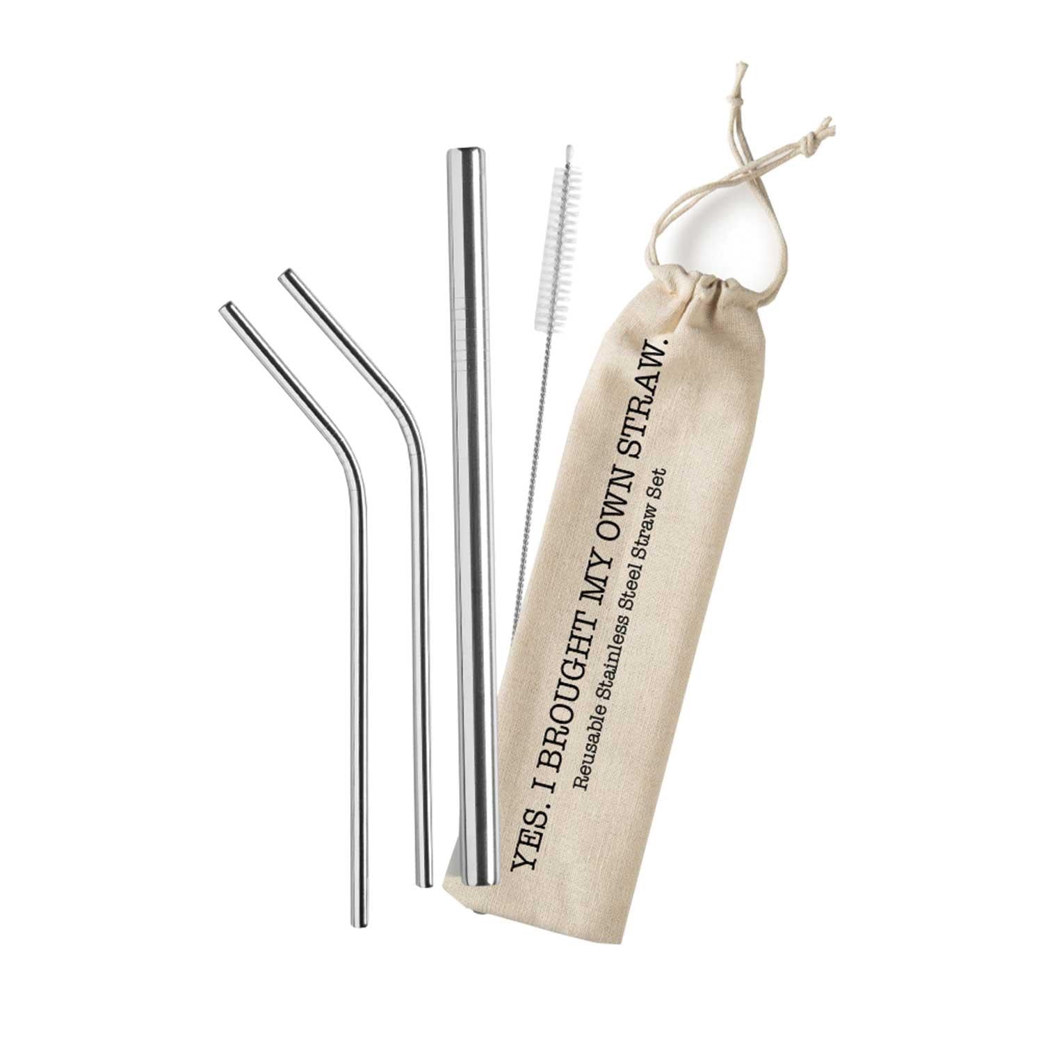 Reusable Stainless Steel Straw Set